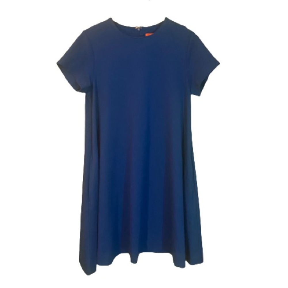 Joe Fresh blue A-line trapeze dress with side pockets 60βs style